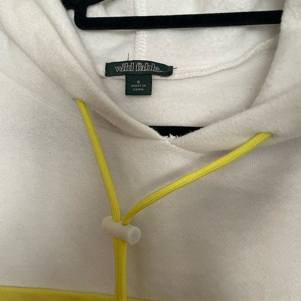Wild Fable White Hoodie with Pink Stripe and Yellow Accents - Picture 2 of 4